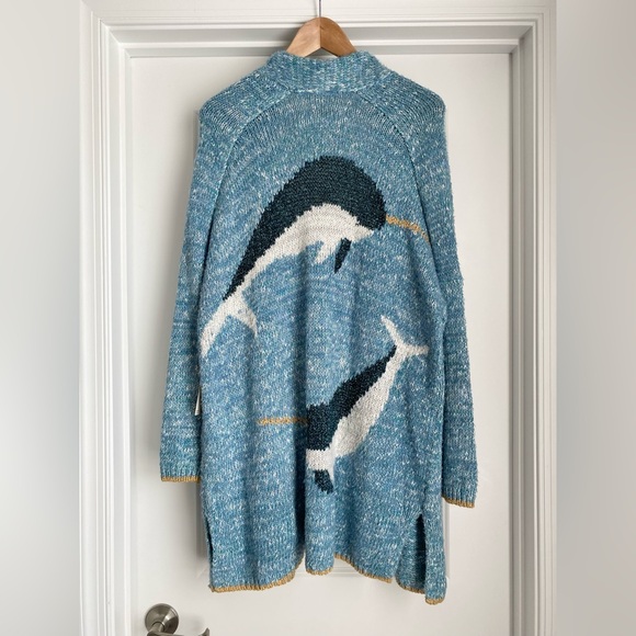 Anthropologie Narwhal Whale Icon Cardigan Sweater (Size XS/S) - NWT - Picture 7 of 10